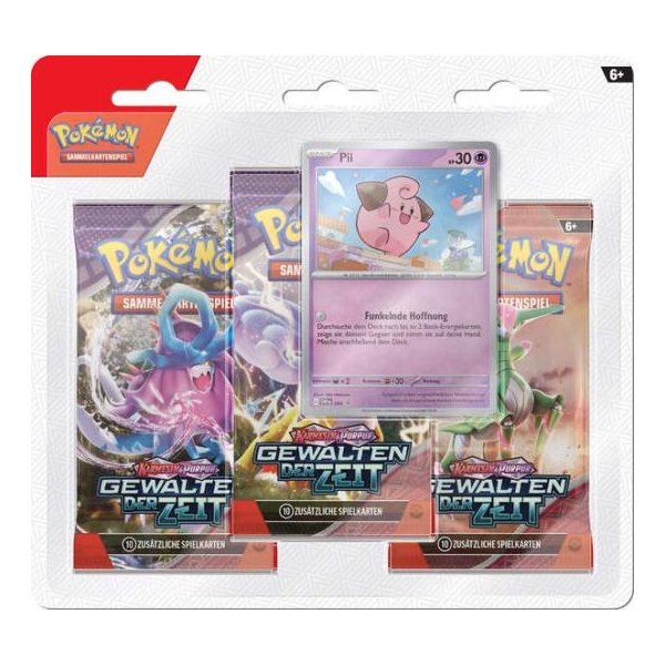 Pokémon Karmesin & Purpur 5 - Gewalten der Zeit - 3-Pack-Blister Pii