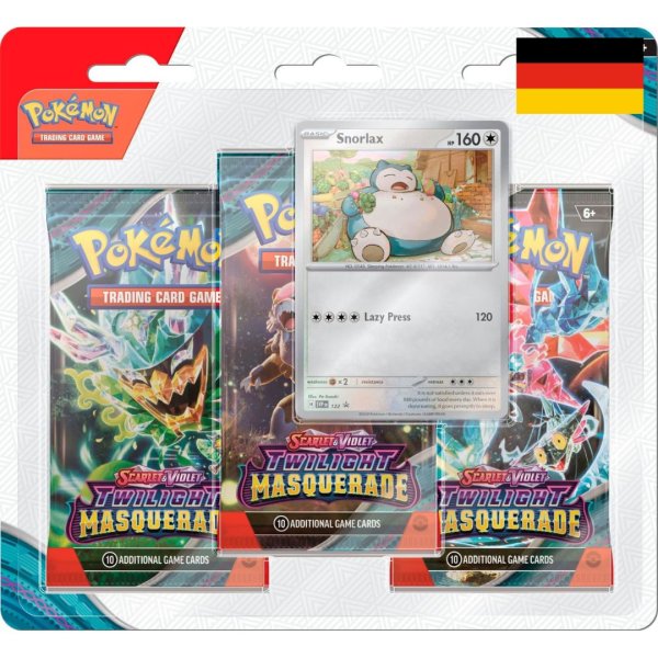 Pokémon Karmesin & Purpur 6 - Maskerade im Zwielicht - 3-Pack-Blister Relaxo