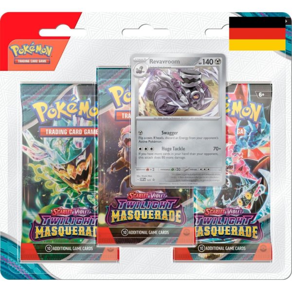 Pokémon Karmesin & Purpur 6 - Maskerade im Zwielicht - 3-Pack-Blister Knattatox