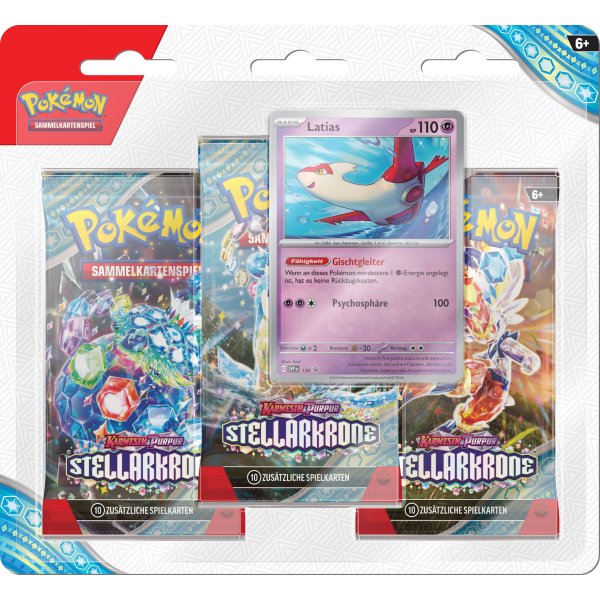 Pokémon Karmesin & Purpur 7 - Stellarkrone - 3-Pack-Blister Latias