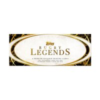 Topps Rugby Legends Box mit vier Premium Encased Trading Cards.