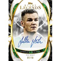 Topps Rugby Legends Autogrammkarte von Johnny Sexton, Fly-Half, nummeriert 01/10.
