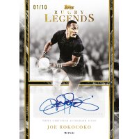 Topps Rugby Legends Autogrammkarte von Joe Rokocoko, Wing, nummeriert 01/10.