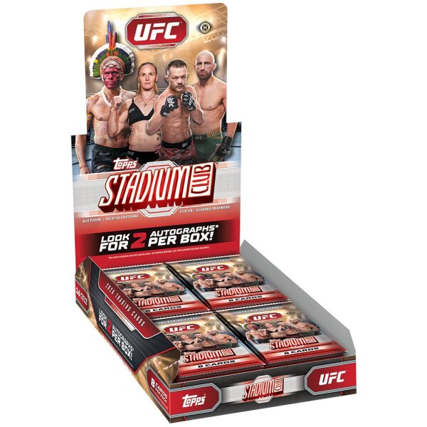 Topps UFC Stadium Club 2026 Hobby Box mit geöffnetem...