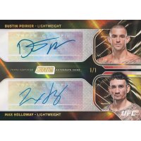 Topps UFC Stadium Club 2026 Dual Autograph Karte mit zwei Lightweight-K&auml;mpfern, nummeriert 1/1.
