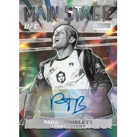 Topps UFC Stadium Club 2026 Main Stage Autogrammkarte mit K&auml;mpfer im schwarz-wei&szlig;en Design.