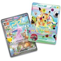 Holografische Promokarten Pikachu-ex und Psiana-ex aus der Pok&eacute;mon 30 Jahre Ultra-Premium-Kollektion