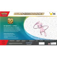 R&uuml;ckseite der Pok&eacute;mon 30 Jahre Figuren-Kollektion Mew mit Beschreibung und Inhalts&uuml;bersicht