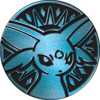 Blaue Kunststoffm&uuml;nze mit Psiana-Motiv aus dem Pok&eacute;mon 30 Jahre Kampfdeck
