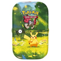 Pok&eacute;mon 30 Jahre Mini-Tin Pikachu und Vivillon mit Icognito auf einer Blumenwiese