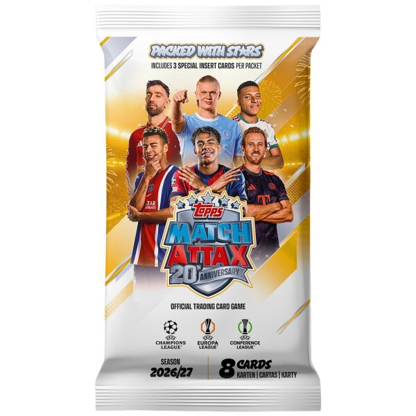 Topps Match Attax 2026/27 Booster Pack zur 20th...