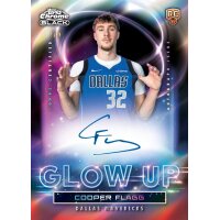 Topps Chrome Black Basketball 2025-26 Glow Up Autogrammkarte eines Dallas Rookies, nummeriert 1/5