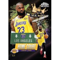 Topps Chrome Black Basketball 2025-26 Home Court Karte eines Los Angeles Lakers Spielers, nummeriert 1/1