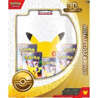 Frontansicht der Pok&eacute;mon 30th Celebration Binder Collection mit Pikachu-Sammelalbum