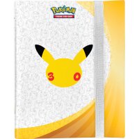 Pok&eacute;mon 30th Celebration Sammelalbum mit Pikachu-Motiv und silbernem Verschlussband