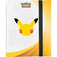 Pok&eacute;mon 30th Celebration Sammelalbum mit Pikachu-Motiv und schwarzem Verschlussband