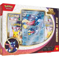 Pok&eacute;mon 30th Celebration Greninja ex Box Englisch mit Promokarte, &uuml;bergro&szlig;er Karte und vier Boostern