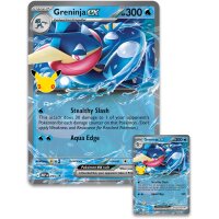&Uuml;bergro&szlig;e und regul&auml;re Greninja ex Promokarte aus der Pok&eacute;mon 30th Celebration Box