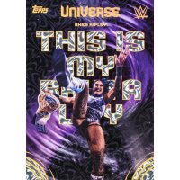 Topps WWE Universe 2026 Insert-Karte mit Wrestlerin und violettem Design