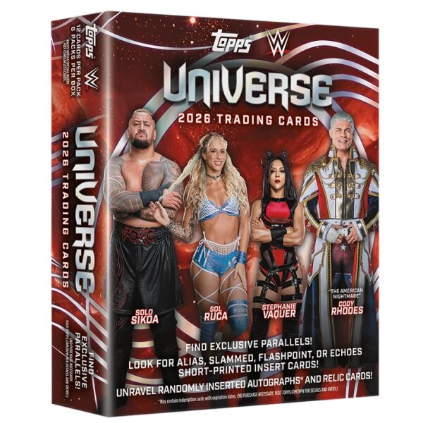 Topps WWE Universe 2026 Mega Box mit rotem Universe...