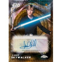 Topps Star Wars Chrome 2026 nummerierte Autogrammkarte mit Jedi und blauem Lichtschwert