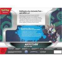 R&uuml;ckseite der Pok&eacute;mon Affiti-ex Kollektion mit Produktbeschreibung und enthaltenem Zubeh&ouml;r