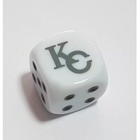 Weißer Würfel mit grauem KC-Logo auf der...