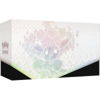R&uuml;ckseite der Top-Trainer-Box mit stilisierter Evoli-Skizze und holografischem Muster