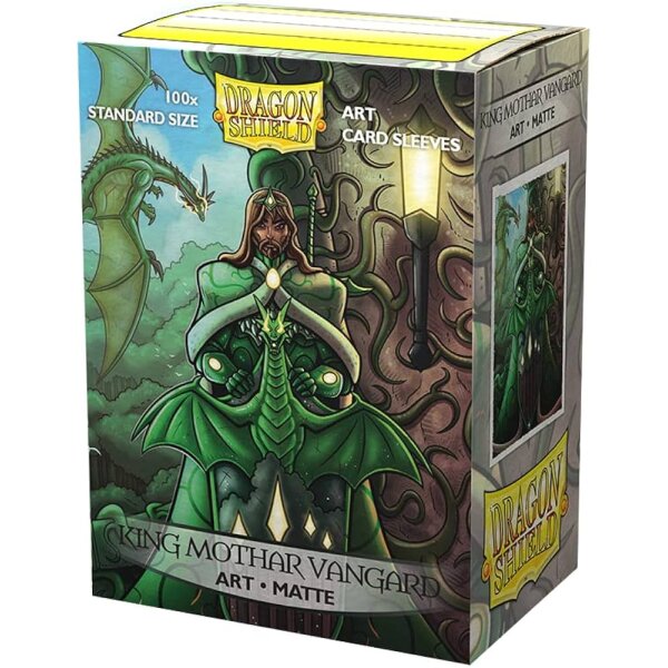 Dragon Shield Art Matte Sleeves „King Mothar Vangard“ mit grünem Drachen und Zauberer (100 Stück, Standardgröße)