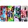 Playmat mit vier ikonischen Dragon Ball-Gegnern: Freezer, C-18 und C-17, Cell sowie Majin Boo, jeweils in farblich getrennten Segmenten.
